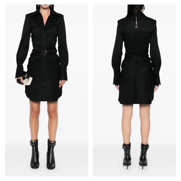 Alexander McQueen Dresses & Skirts - ALEXANDER MCQUEEN dress mini black IT 40 US 4 chain detail shirt NWT fitted